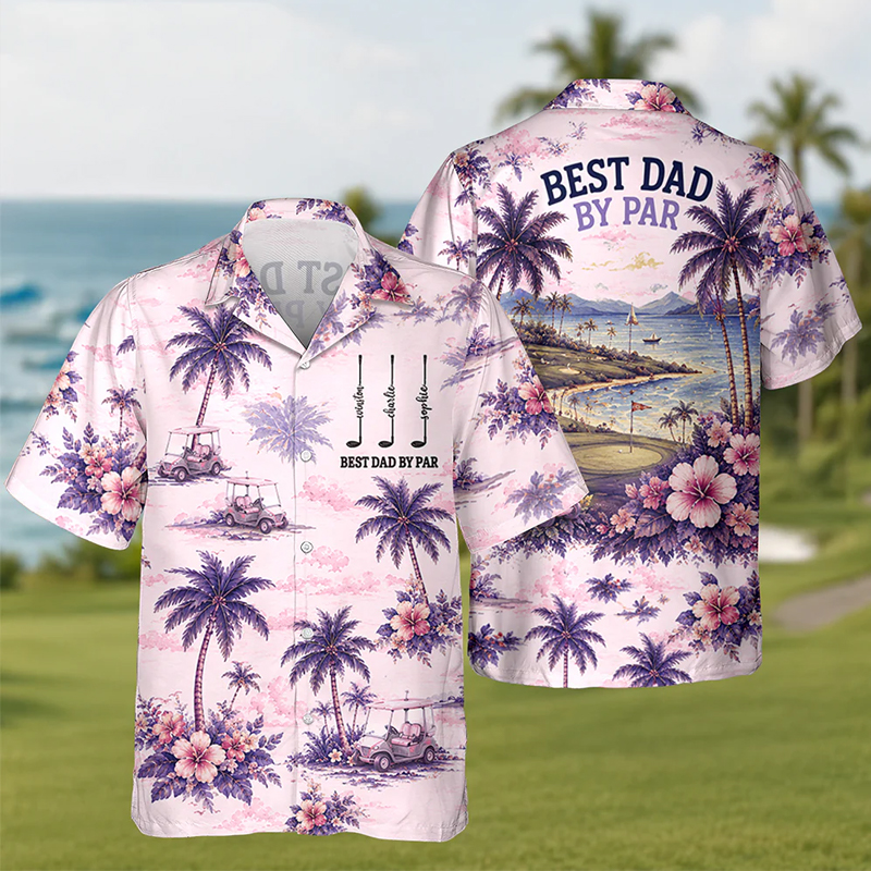 Personalized Golf Hawaii Shirt Best Dad By Par Gift For Dad Golf Lovers