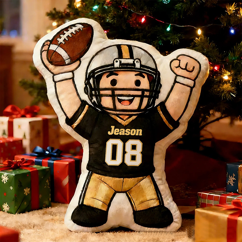 Personalized Football Player Pillow with Your Name and Number A Perfect Gift for Fans
