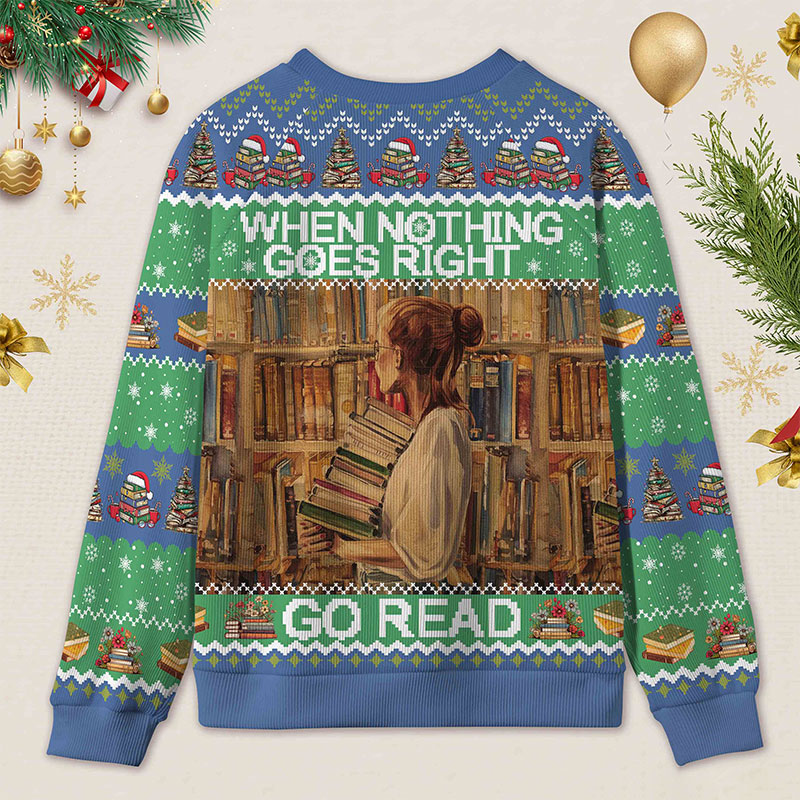 Personalized Reading Heals All Ugly Sweater Librarian Gift Holiday Gift for Book Lovers