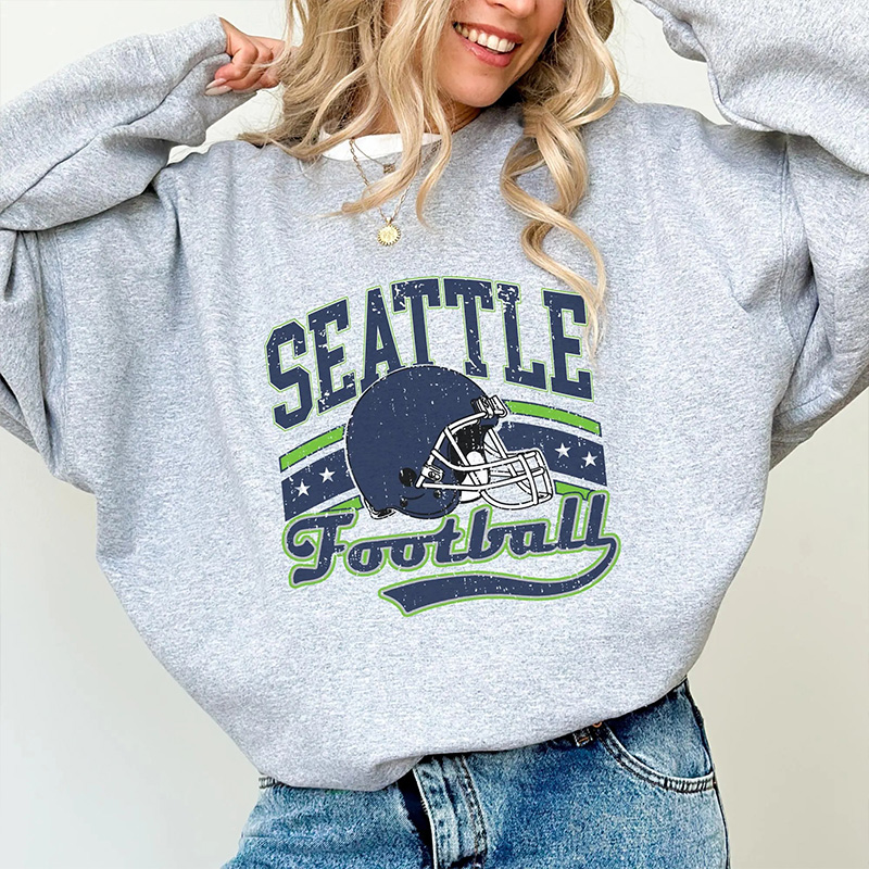 Personalized American Football Team Sweatshirt Football Mom Shirt With Retro Helmet Design