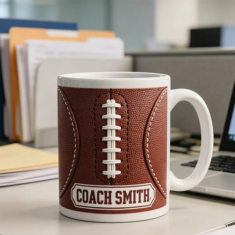 Personalized American Football Mug with Custom Name for Fans and Enthusiasts