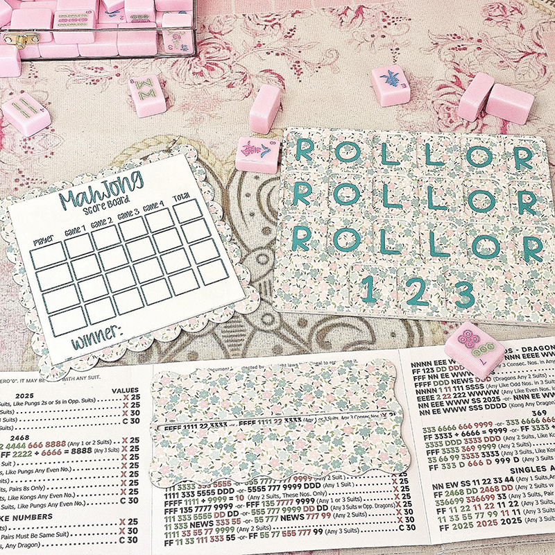 Personalized "The Classic Garden Party" Mahjong Practice Board Mahjong Scoreboard for Learning and Scoring