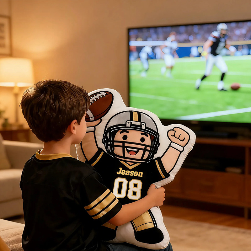 Personalized Football Player Pillow with Your Name and Number A Perfect Gift for Fans