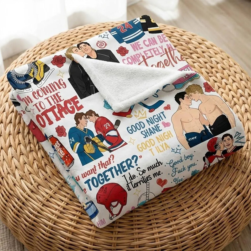 Personalized HR Hockey Romance Inspired Design Blanket with Custom Style For Fans
