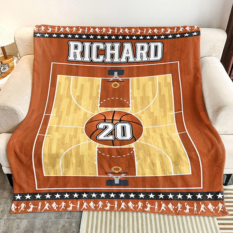 Personalized Sports Blanket with Custom Name and Number Design