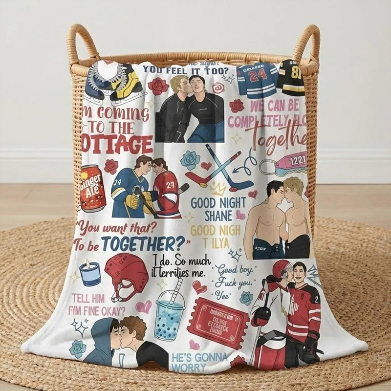 Personalized HR Hockey Romance Inspired Design Blanket with Custom Style For Fans