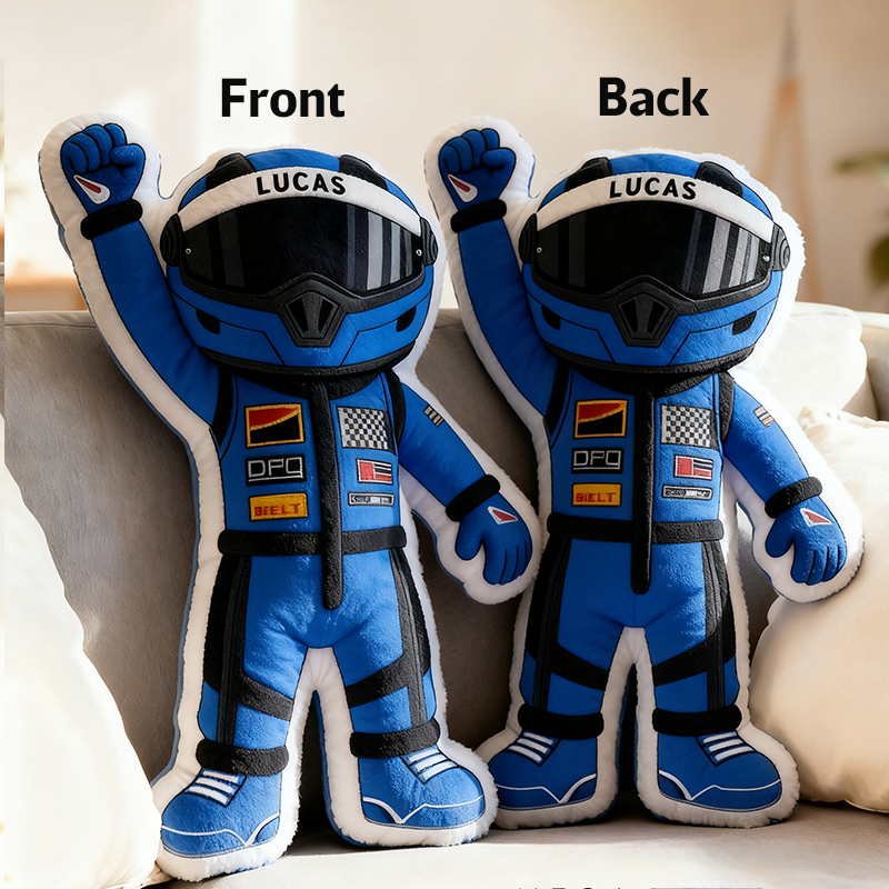 Personalized Winning Racer Throw Pillow Custom Name Graphic 3D Print Design Cushion Gift for Racers and Racing Lovers