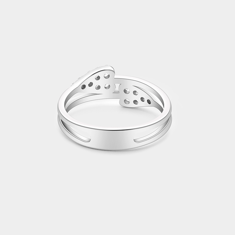 Personalized Sterling Silver Double Heart Ring – Custom Initials, Name, and Birthstone Romantic Jewelry