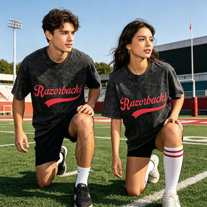 Personalized School Mascot Washed T-Shirt Custom Name Gifts For Back To School Sports Tee Team Mascot Shirt School Logo Tee