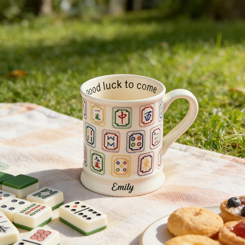 Personalized Mahjong Mug Ceramic Custom Mahjong Club Gift for Mahjong Enthusiasts