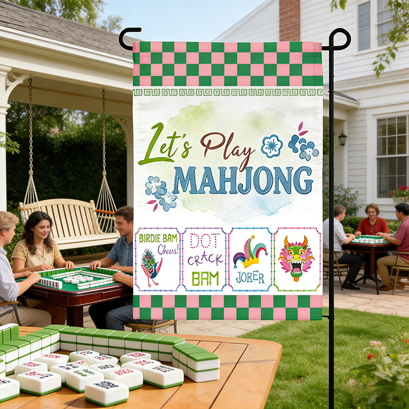 Mahjong Garden Flags Let's Play Mahjong Courtyard Decor Mahjong Parties and Gifts for Mahjong Enthusiasts
