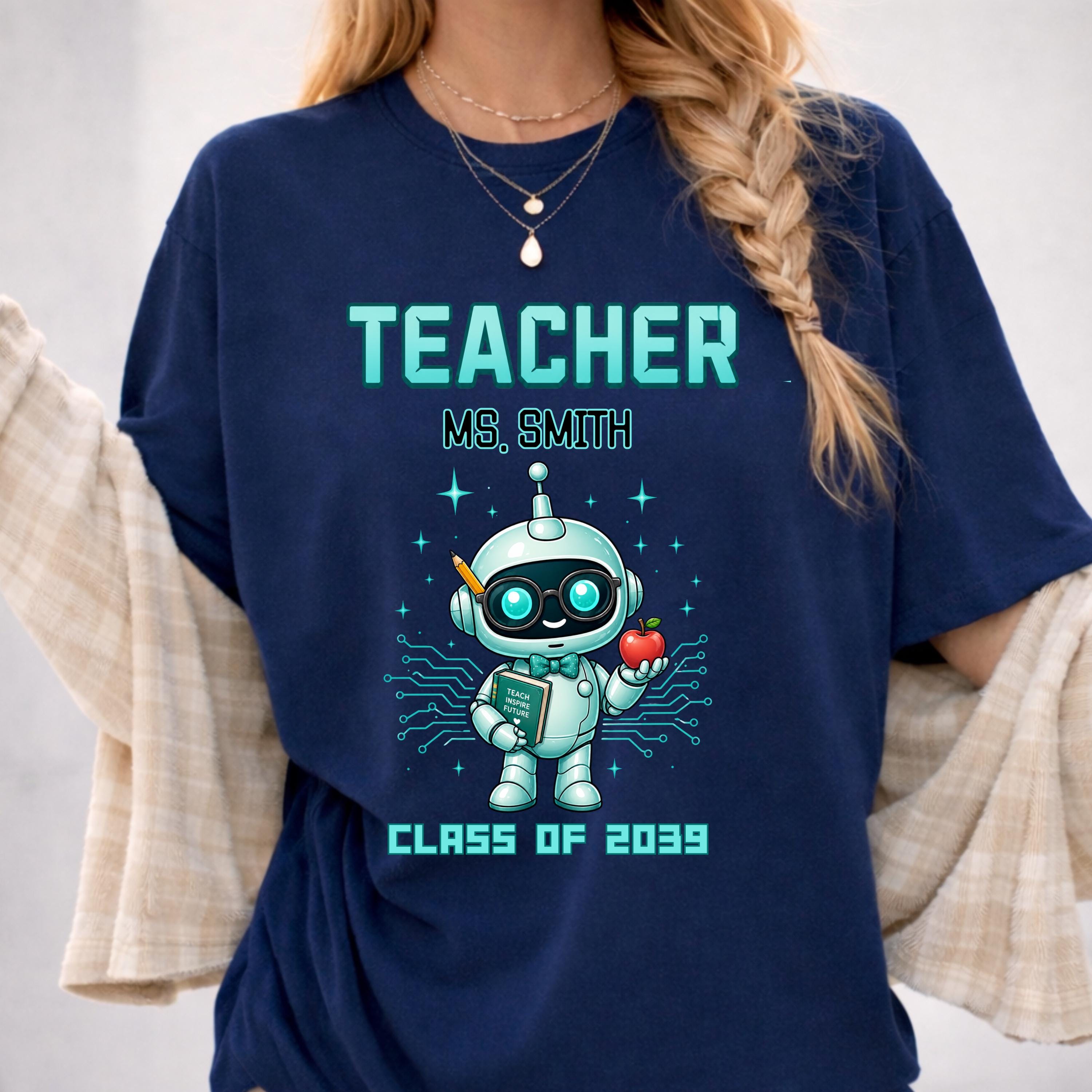 Personalized Computer Teacher Shirt, Custom Robotics Teacher Gift, Coding Teacher Tee, AI Teacher Shirt