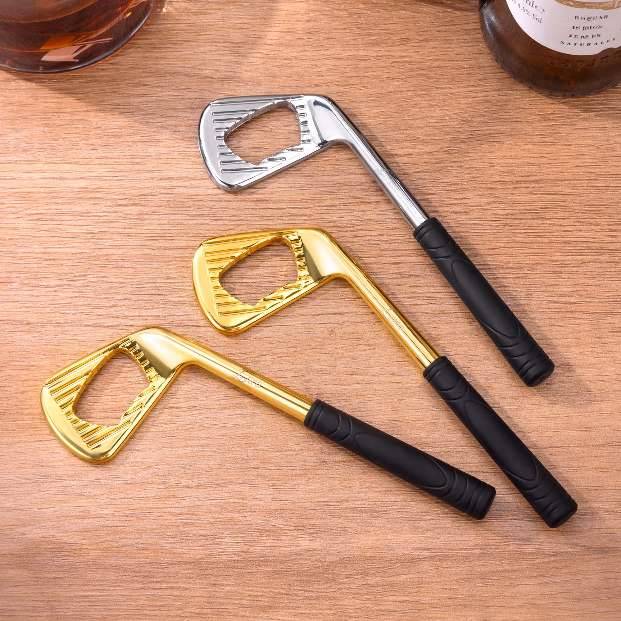 Personalized Golf Club Bottle Opener with Engraved Name Bar Accessory Bachelor Party Birthday Gift for Golf Lovers Drinking Enthusiasts