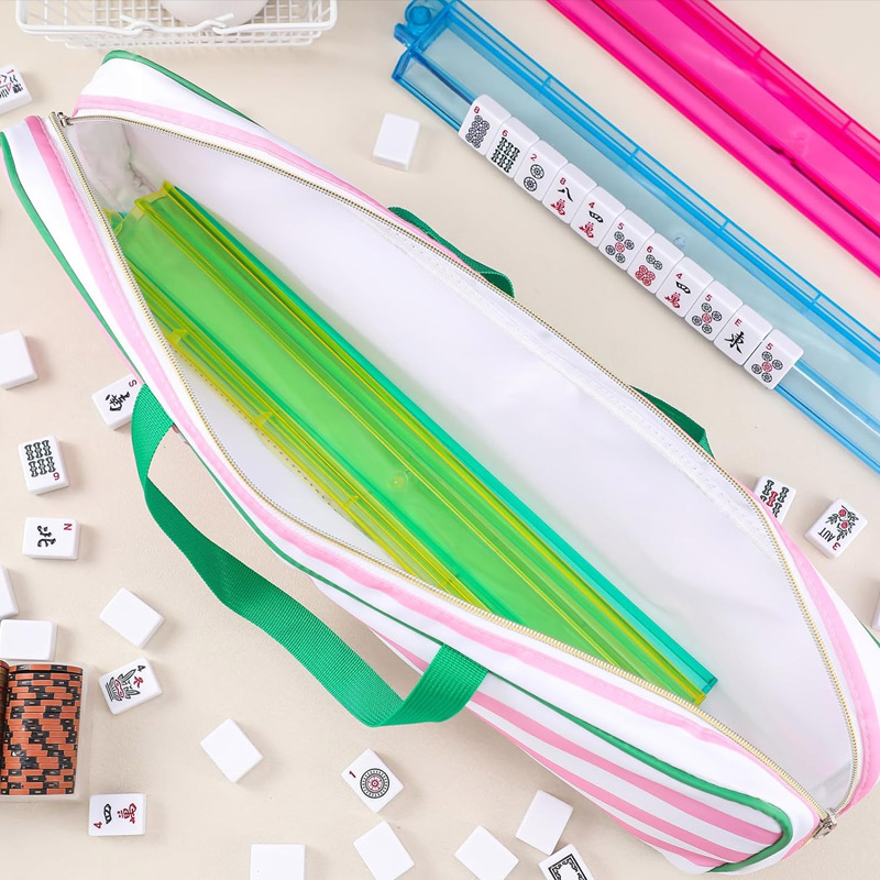 Personalized Mahjong Rack Bag for Mahjong Game Storage Mah Jong Tile Bags with Zipper for Tiles and Pushers Rack Storage Carrying Bags Gifts Accessories