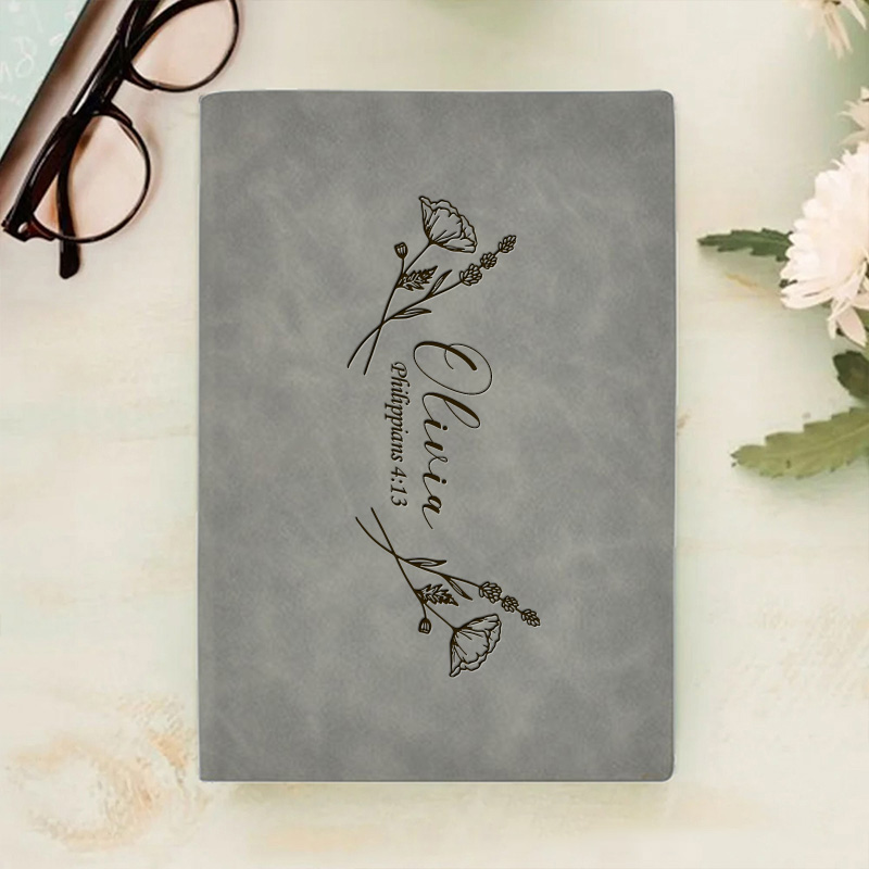 Personalized Spiritual Floral Prayer Journal A5 Notebook with Name Christian Notebook Birthday Gift Easter Christmas Gift for Women and Girls