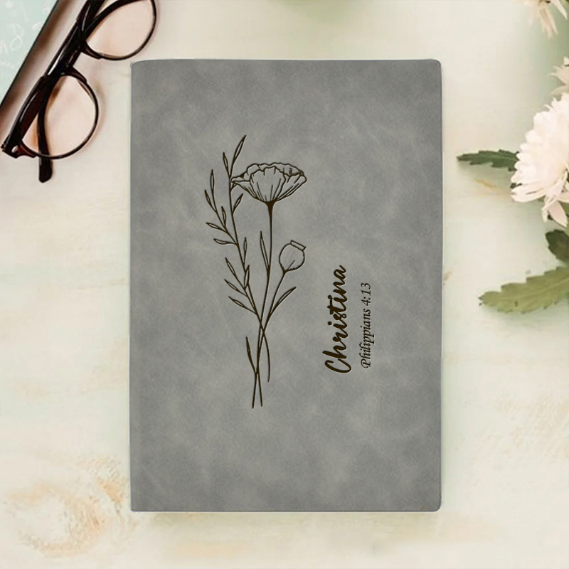 Personalized Floral Spiritual Journal A5 Notebook with Name Christian Notebook Graduation Gift Christmas Easter Gift for Women