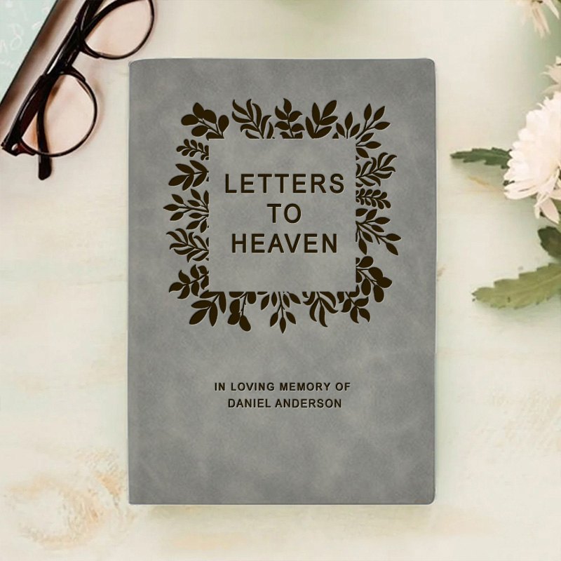 Personalized Letters to Heaven Memorial Prayer Journal A5 Leather Notebook with Name Sympathy Gift Remembrance Gift for Christians