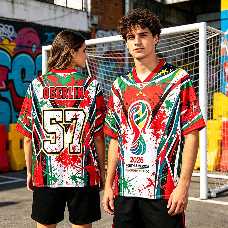 Personalized Football Mesh Jersey USA Canada Mexico Supporter Street Style Casual Jersey for Football Fans