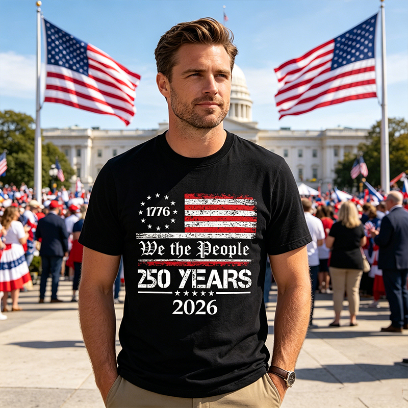 250th America Anniversary Shirt Patriotic Tee with USA Flag We The People Shirt 