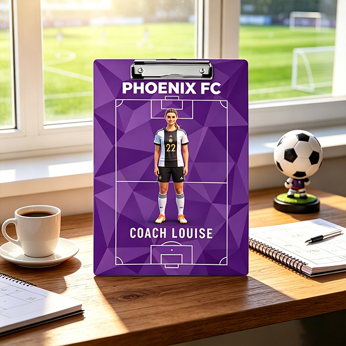 Personalized Animated Characters Clipboard Custom Photo Name Soccer Coach Gift for Coach Thanks Gift