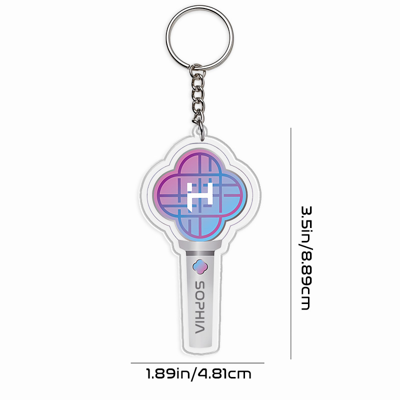 Personalized Lightstick Acrylic Keychain Anime Kpop Movie Key Chain Cartoon Comic Key Ring for Anime Idol Group Lovers