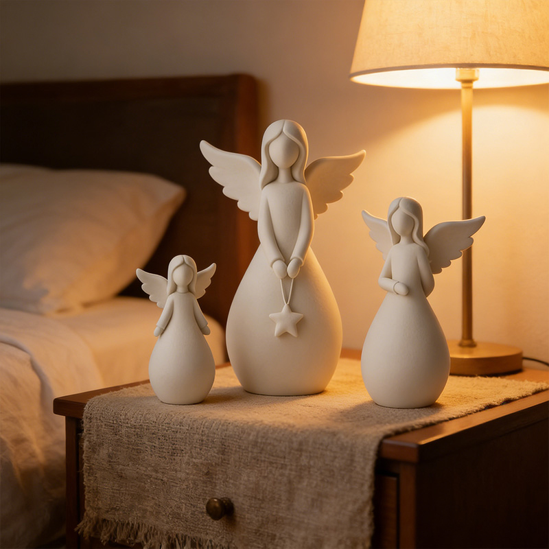 Personalized Angel Set 3D Printed Home Decor Spiritual Gift Prayer Space Gift Religious Home Decor for her