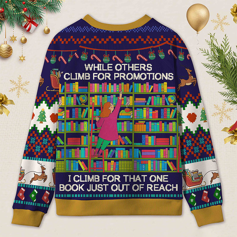 Personalized Book Passion Ugly Sweater Office Holiday Party Gift for Librarians