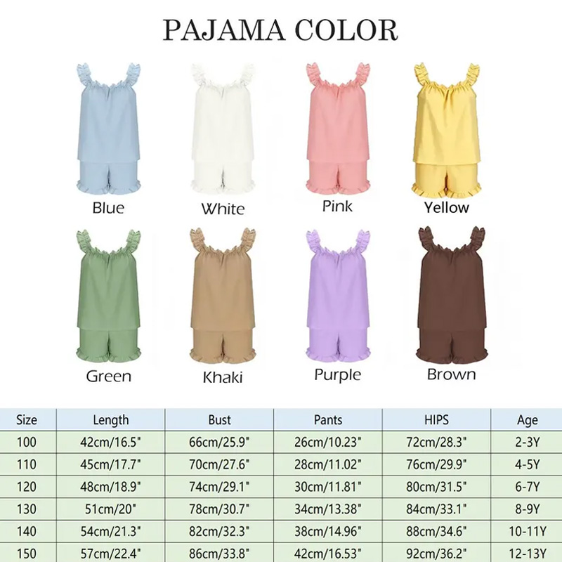 Personalized Floral Party Ruffle Top And Shorts Matching Girls Sleepwear Birthday Sleepover Gift Kids Pajamas