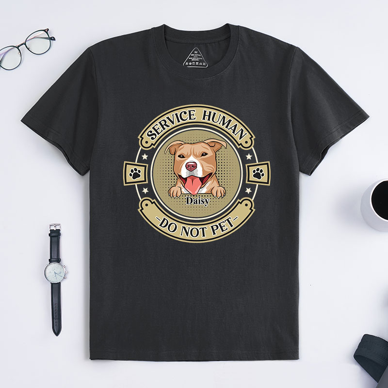 Personalized Dog Lover Retro Service Human do Not Pet T-Shirt