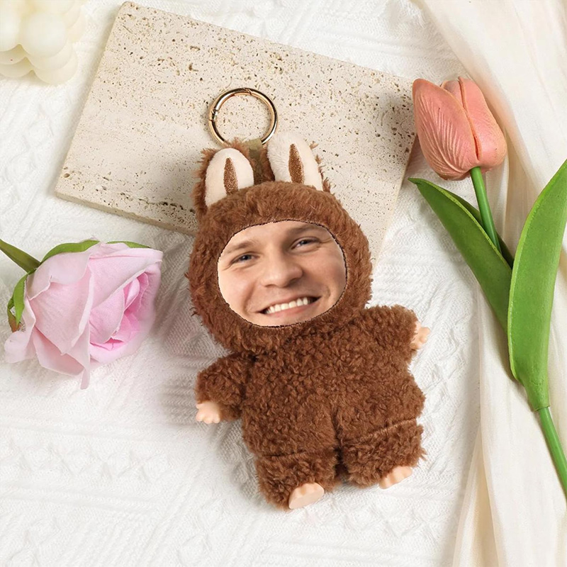 Personalized Face Plush Keychain Custom Photo Doll Keychains Personalized Face Doll Funny Gift for Friends Birthday Valentine's Day Gift
