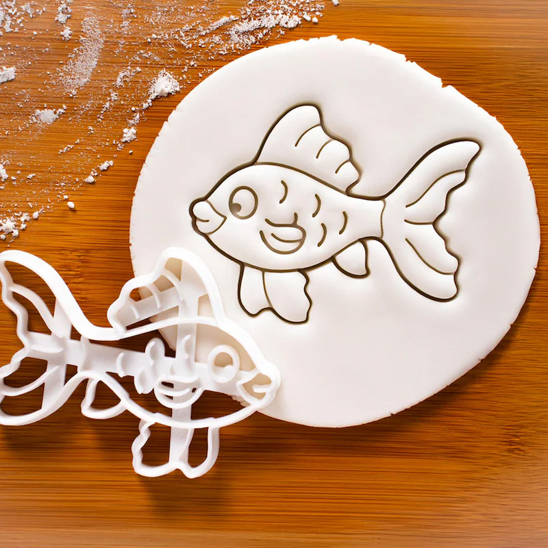 Personalized Fish Clay Cutter Seafood Party Baking 3D Printed Baking Tool Craft Stamp for Fishing Lover