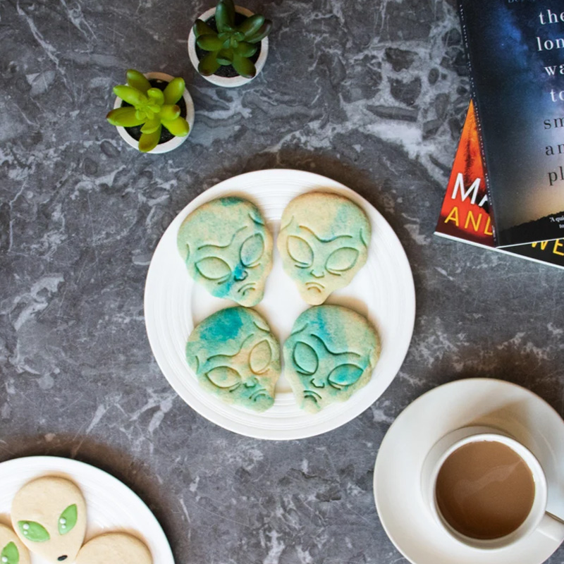 Personalized Grey Alien Cookie Cutter Extraterrestrial Theme Shape for Sci Fi 3D Printed Baking Tool Craft Stamp for Geek Lover