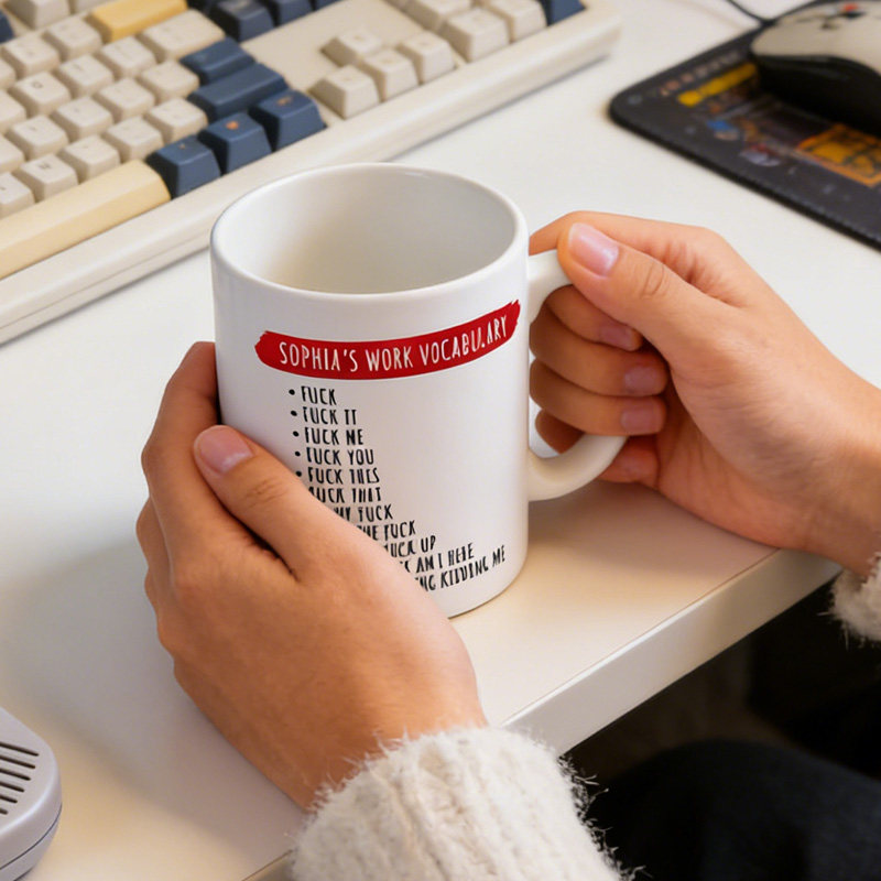 Personalized Funny Nerd Sarcastic Work Vocabulary Coffee Cup Mug Unique Office Worker Coffee Cup for Nerdy Geek Lover