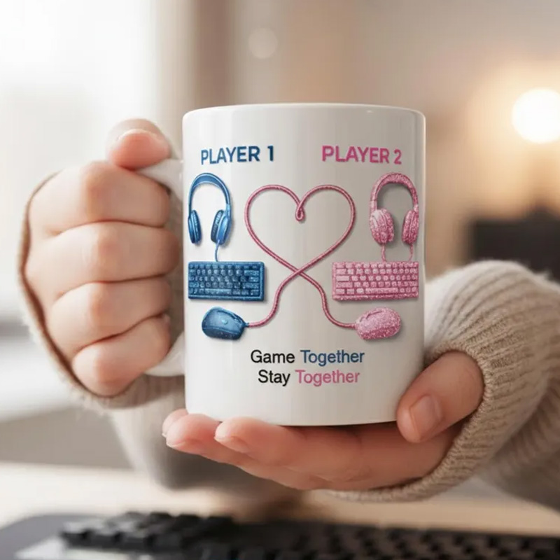 Personalized Game Together Stay Together Couple Mug Coffee Cup for Nerdy Geek Lover