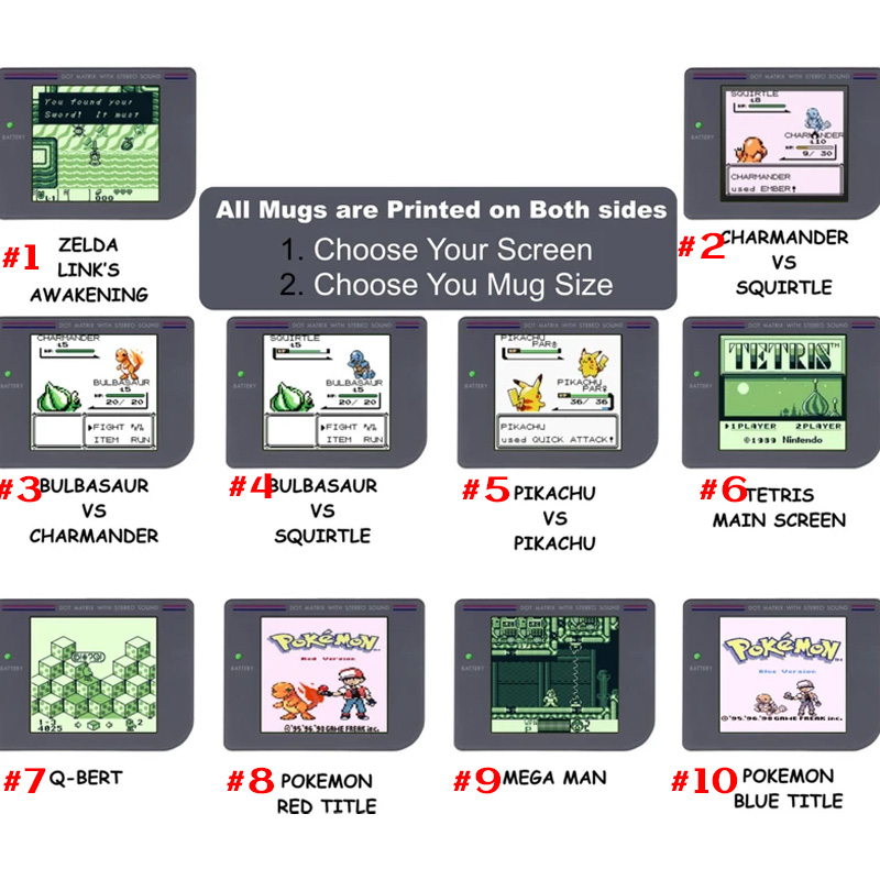 Personalized Gameboy Video Game Mug Coffee Cup for Nerdy Geek Lover