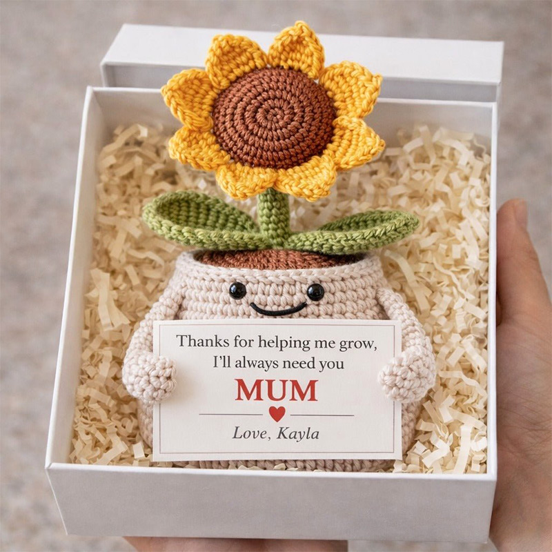 Personalized Flower Crochet Gift For Mum Nan Dad I'll Always Need You Mother's Day Gift Crochet Enthusiasts Gifts