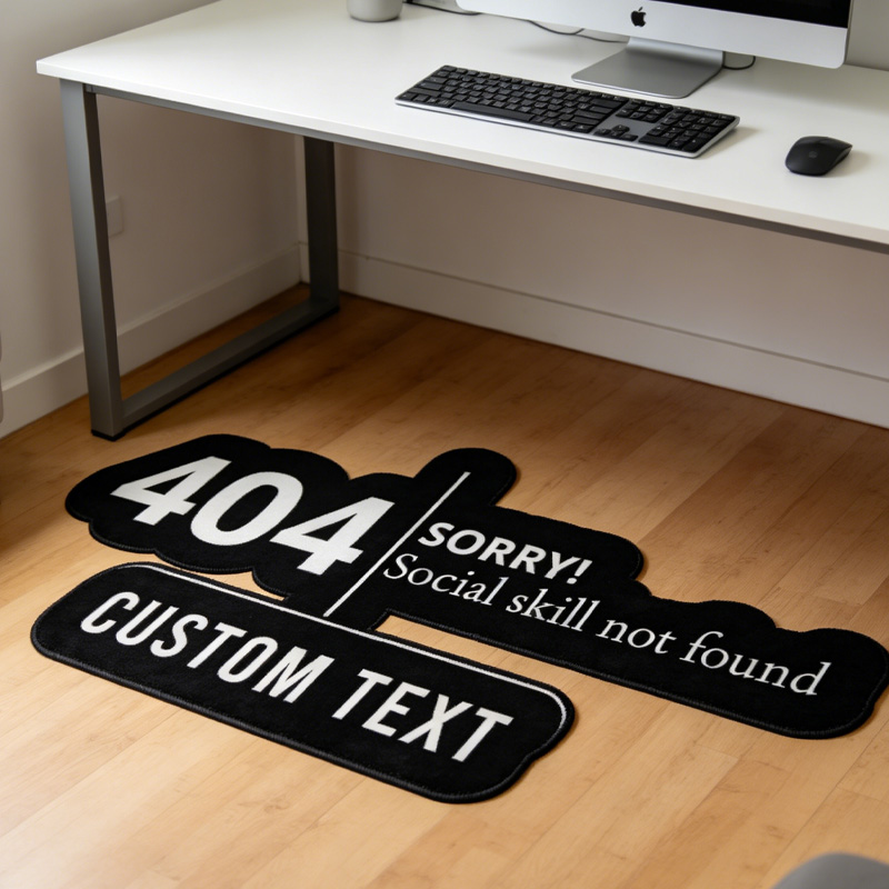 Personalized Funny Webpage Error Graphic Rug Doormat Kids Nerd Bedroom Playroom Rug Gifts for Geek Lover