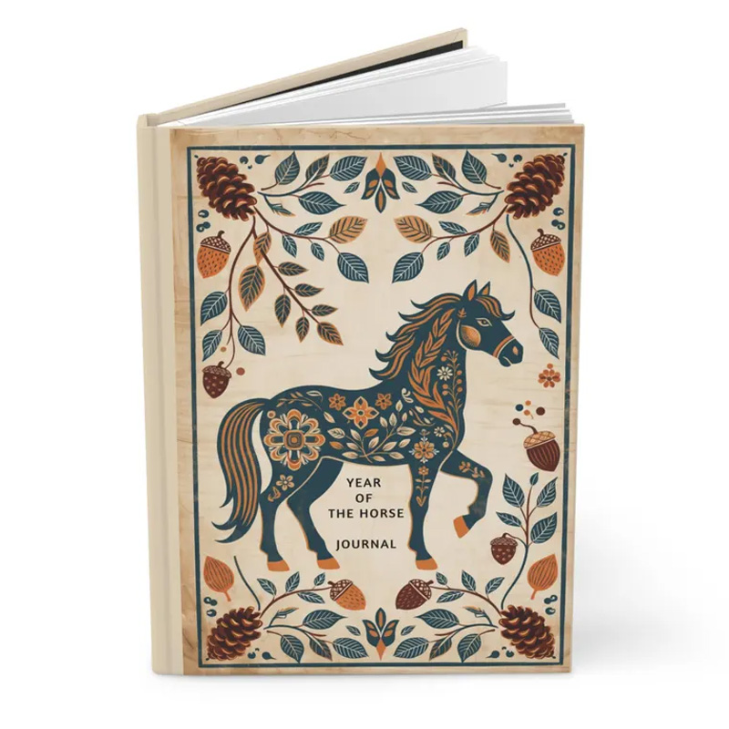 PersonalizedChinese Zodiac Year Of The Horse Journal and Planner PU Leather Notebook Gift for Horse Lovers Riding Lovers Equestrian Lovers