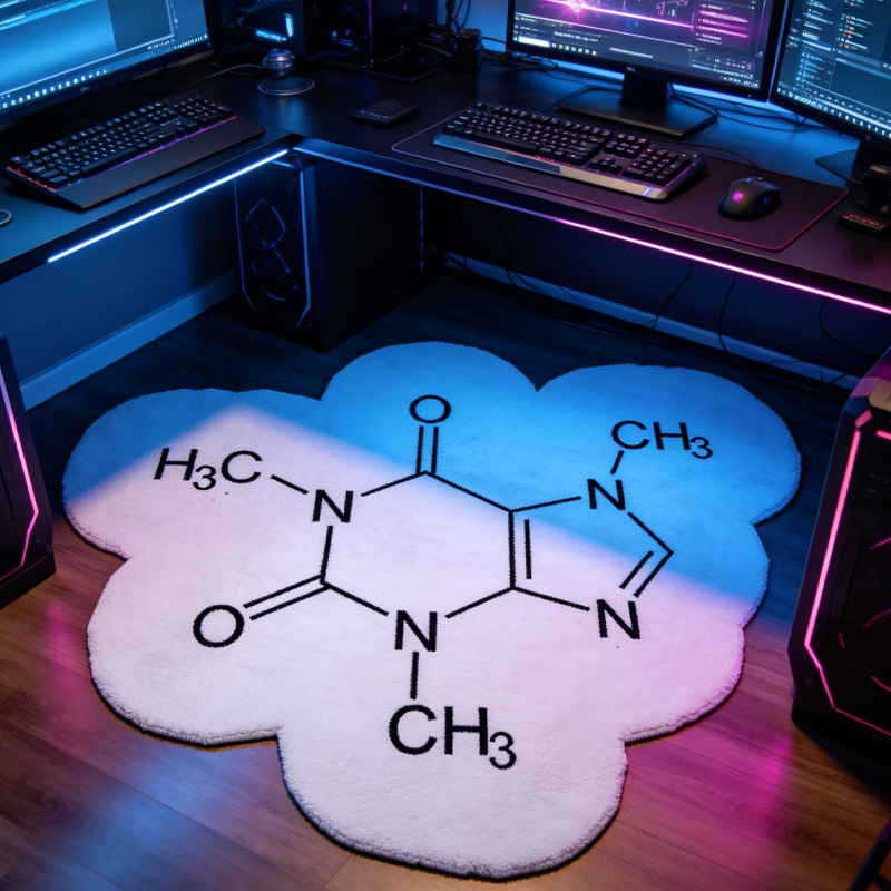 Personalized Nerdy Chemical Formula Graphic Rug Doormat Kids Nerd Bedroom Playroom Rug Gifts for Geek Lover