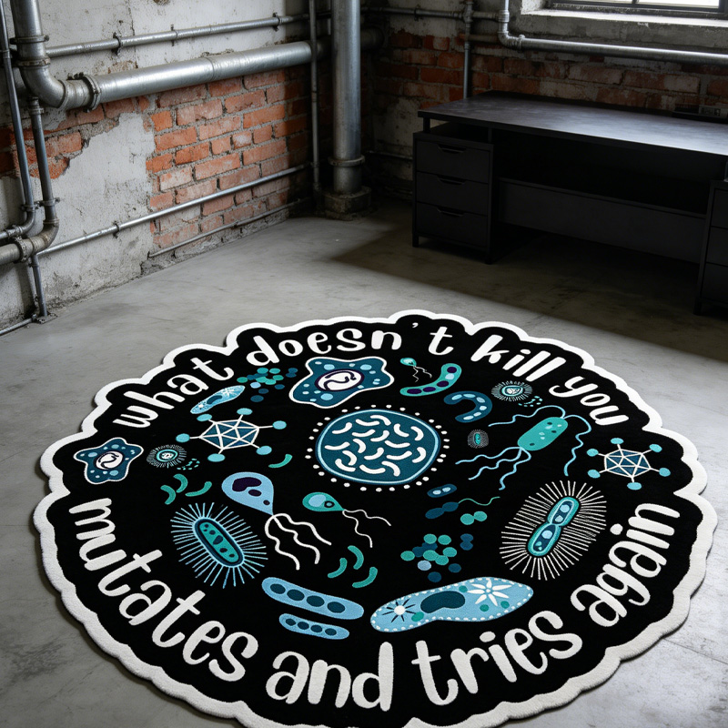 Personalized Nerdy Bacteria Theme Graphic Rug Doormat Kids Nerd Bedroom Playroom Rug Gifts for Geek Lover