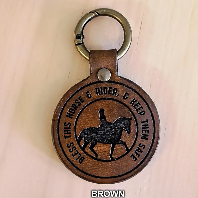 Personalized Horse Leather Saddle Tag Unique Equestrian Gift keychain Gift for Equestrian Riding Lovers