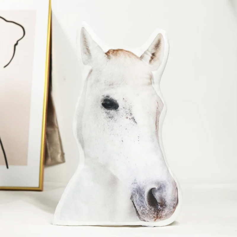 Personalized Horse Photo Plush Graphic 3D Print Throw Pillow Pet Memorial Gift for  Riding Lovers