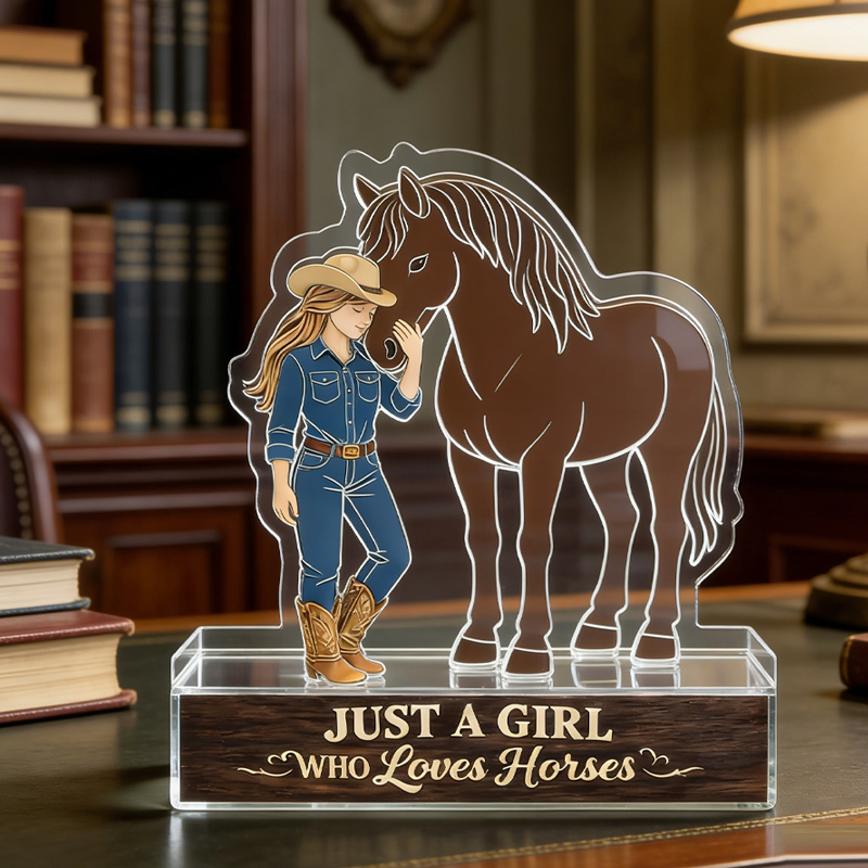 Personalized Equestrian Horse Girl Acrylic Stand Custom Gift for Riding Lovers