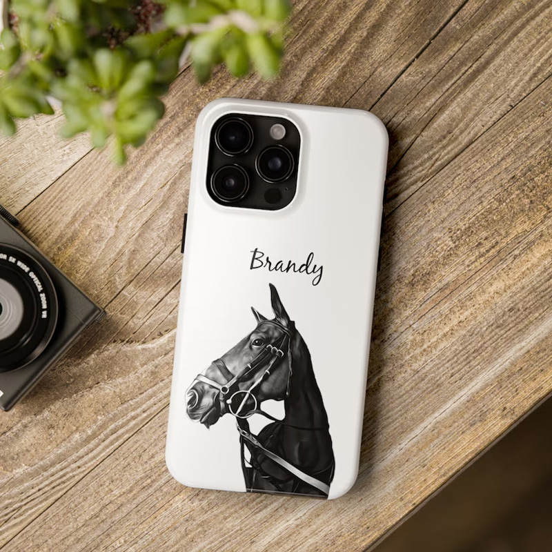 Personalized Horse Portrait From Photo Gift for Riding Lovers Equestrian Lovers Unique Style Phone Cases