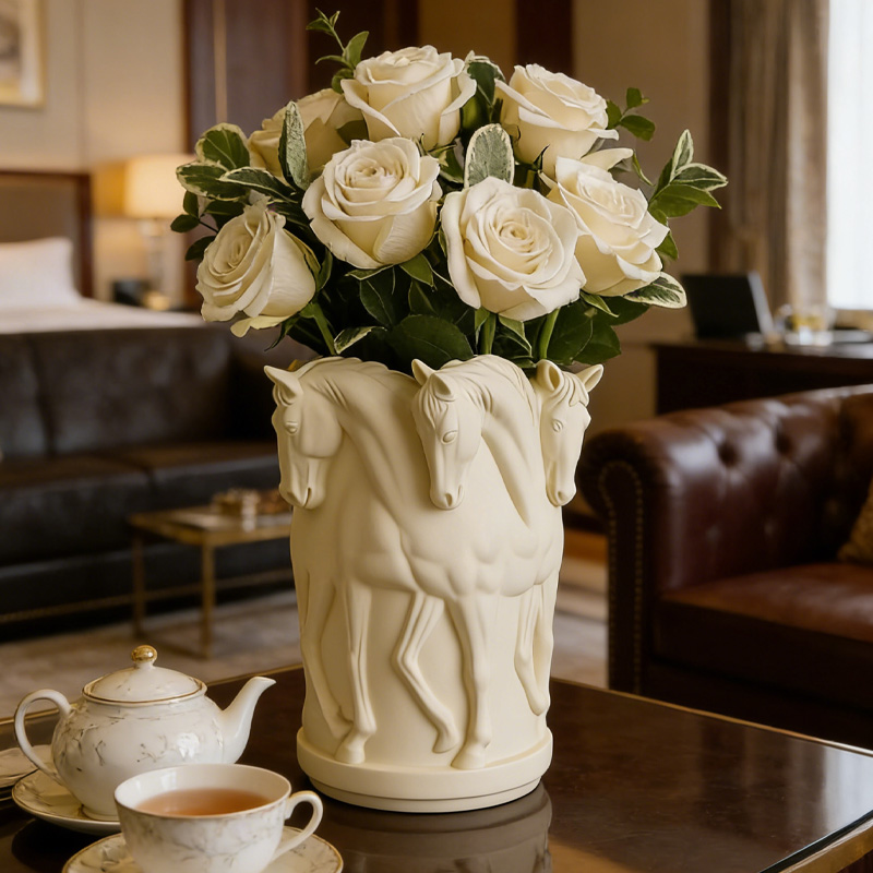 Personalized Stallion Vase 3D Print Horse Sculpture Planter Gift for Equestrian Riding Lovers