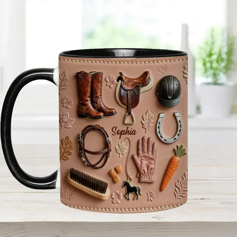 Personalized Cowgirls Western Style Lover Stuff Cup Gift Mug for Equestrian Horse Riding Lovers
