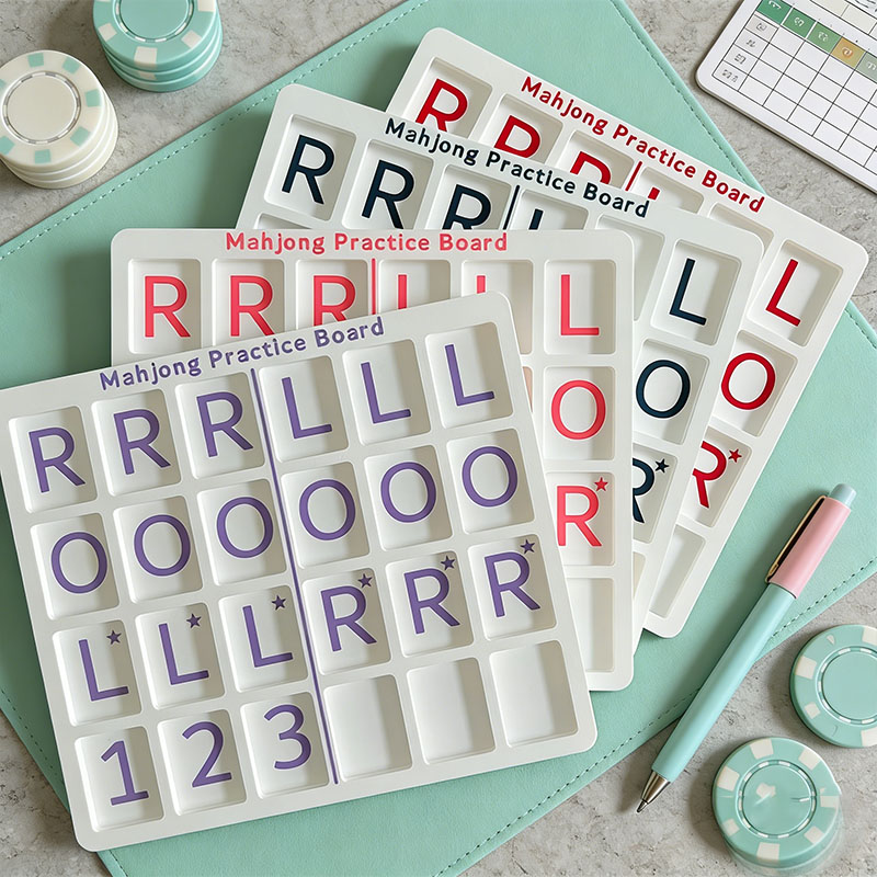 Mahjong Practice Board Reusable Training 3d printed Board for Tile Placement Strategy Learning and Skill Improvement for Beginners and Advanced Players