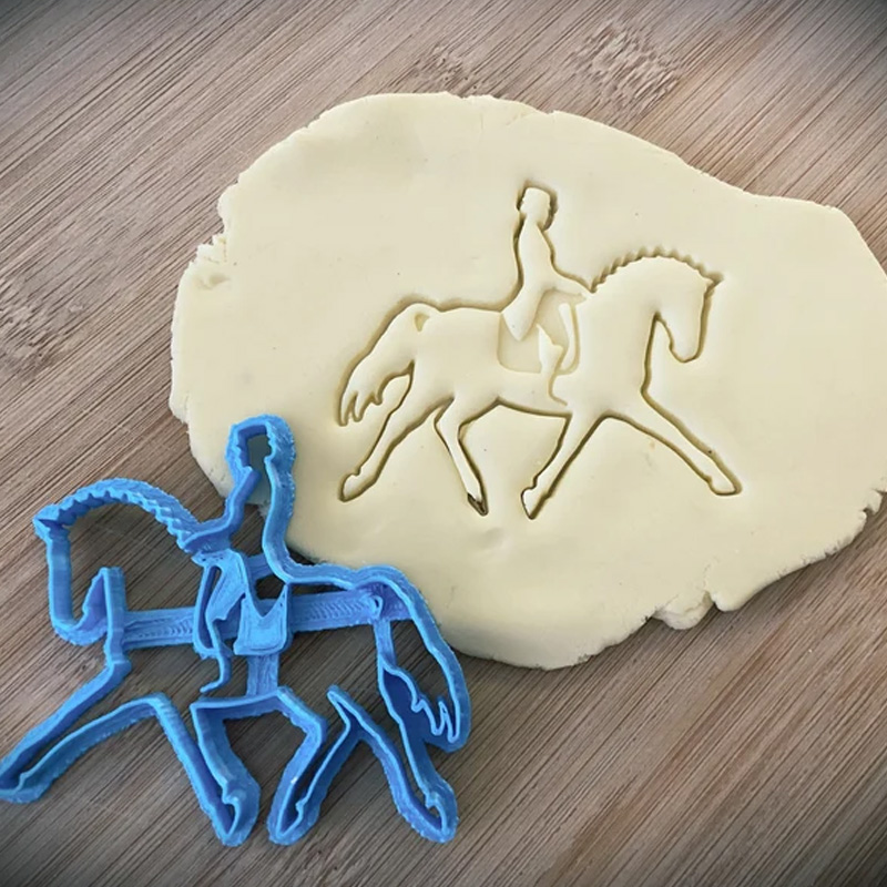 Personalized Riding Horse Racing Cookie Cutter Gift For Horse Lover Barn Owner Cutter 3D Printed Baking Supplies Fondant Tool Craft Stamp for Equestrian Lover