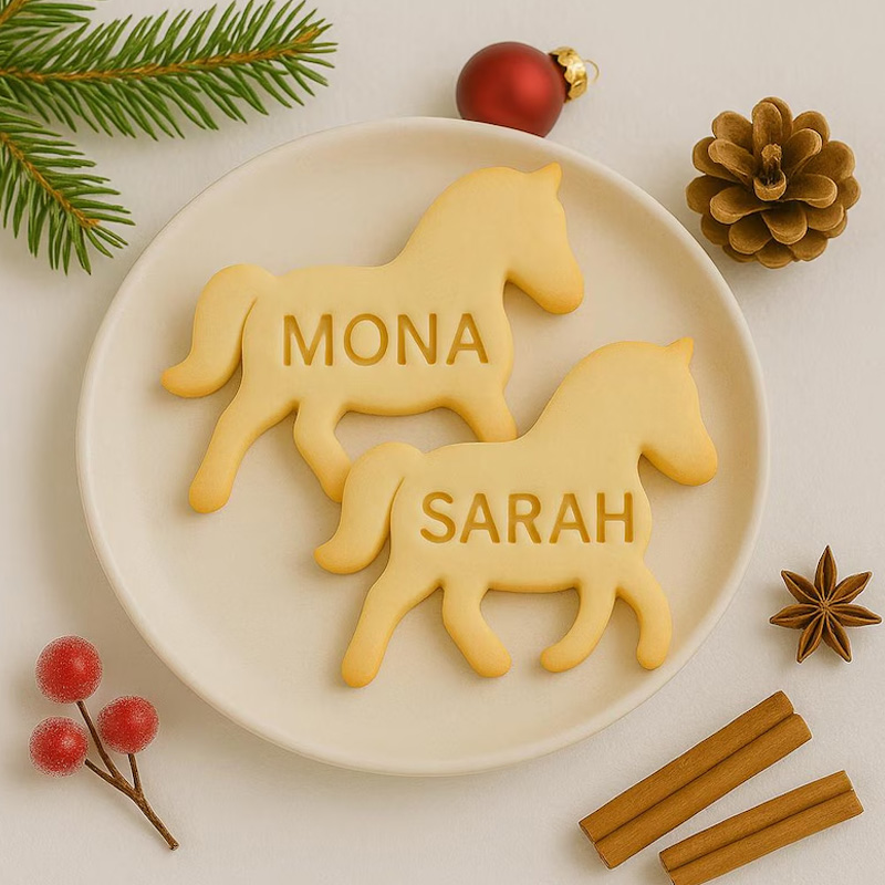 Personalized Horse Little Pony with Name Cookie Cutter Gift For Horse Lover Barn Owner Cutter 3D Printed Baking Supplies Fondant Tool Craft Stamp for Equestrian Lover