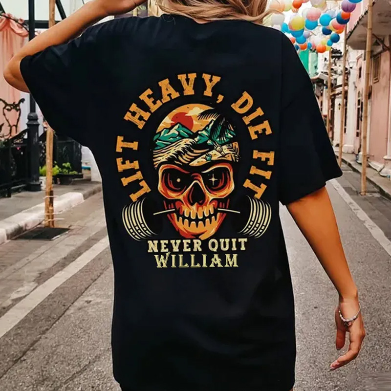 Personalized Gym Classic T-Shirt Never Quit Shirt Weightlifting Gifts For Fitness Lover for Fitness Enthusiasts Bodybuilders and Gym Lovers